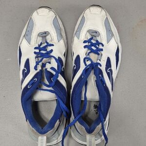 Nike White and Blue Athletic Sneakers